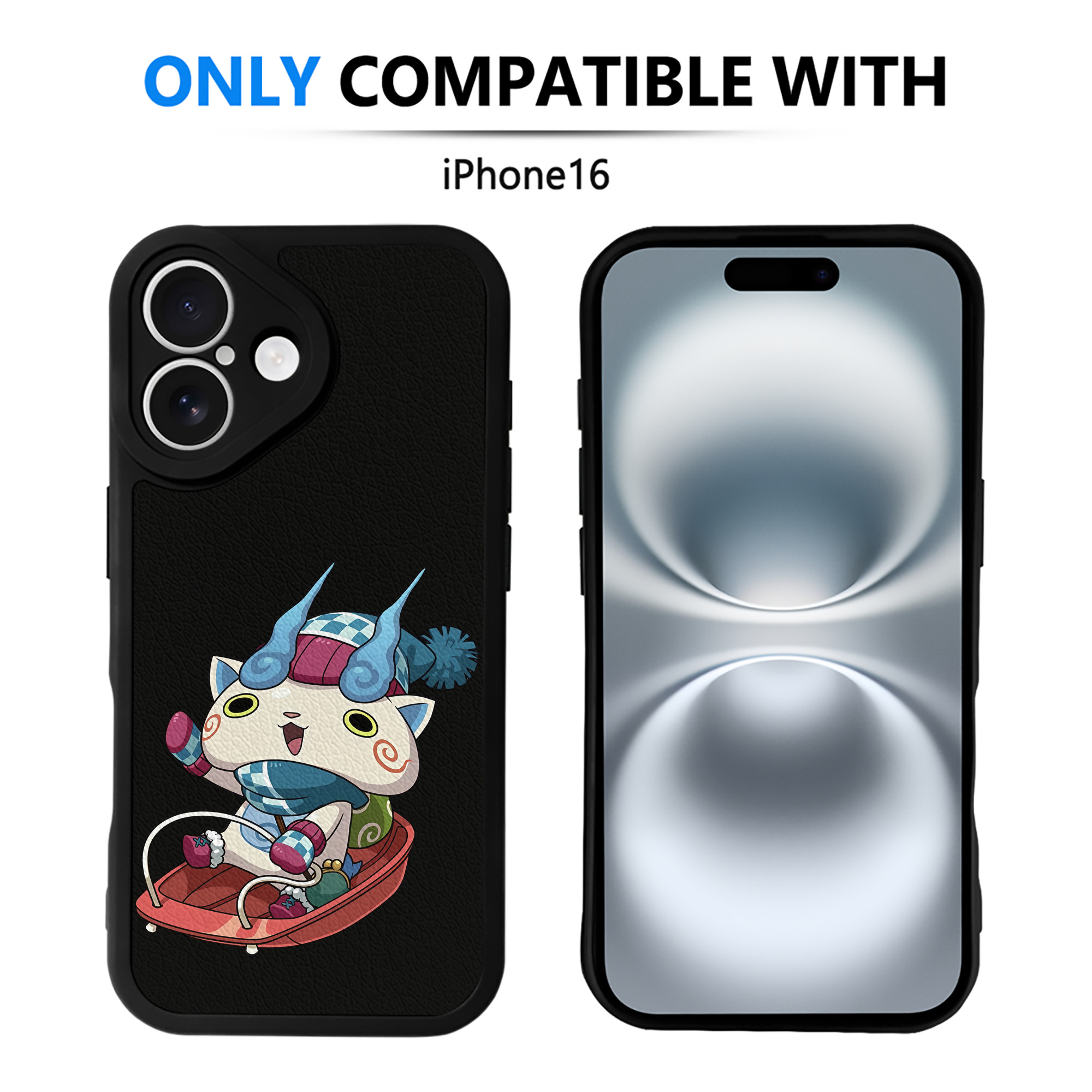 （画像用） 妖怪ウォッチ Yo-kai Watch 【iPhone 16シリーズ対応】シリコンスマホケース（レザー調） 材質：シリコン